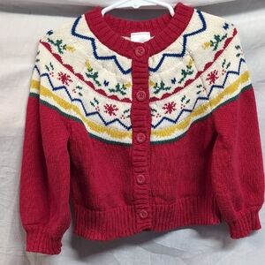 Hanna Andersson Red and White Knit Sweater